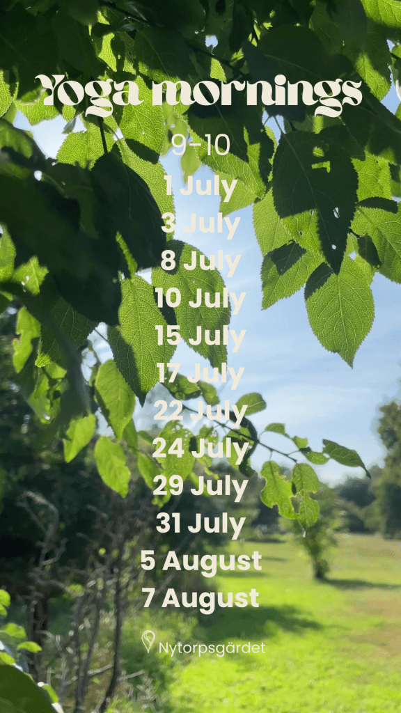 Dates for all yoga classes
